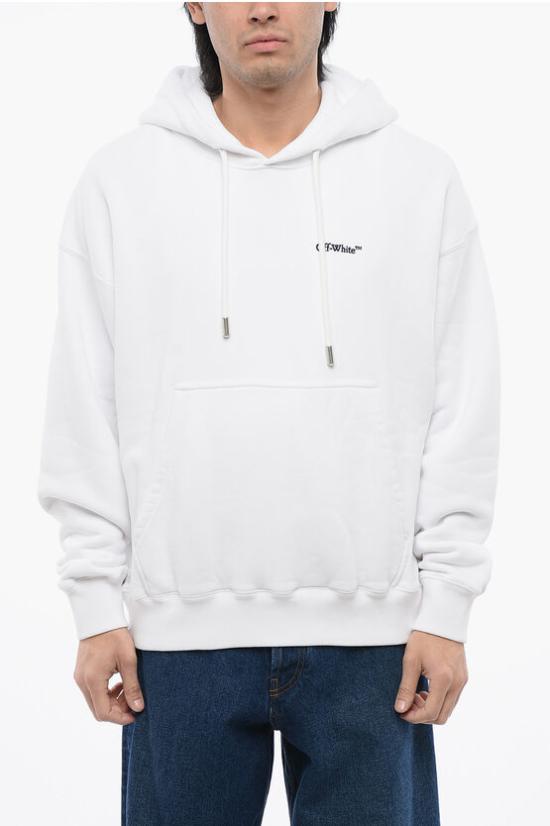  오프화이트 후드 티셔츠 OMBB085S24FLE0010110