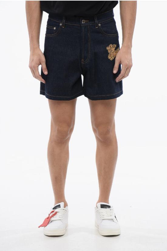  오프화이트 숏팬츠 OMYC022S24DEN0024522 Blue