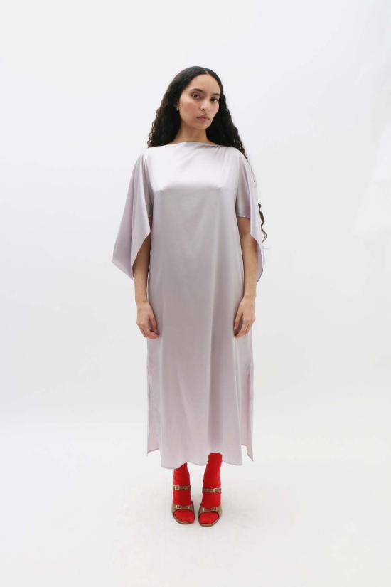  베이스레인지 미디 원피스 베이스렌지 시티 드레스 블루 실버 - BASERANGE