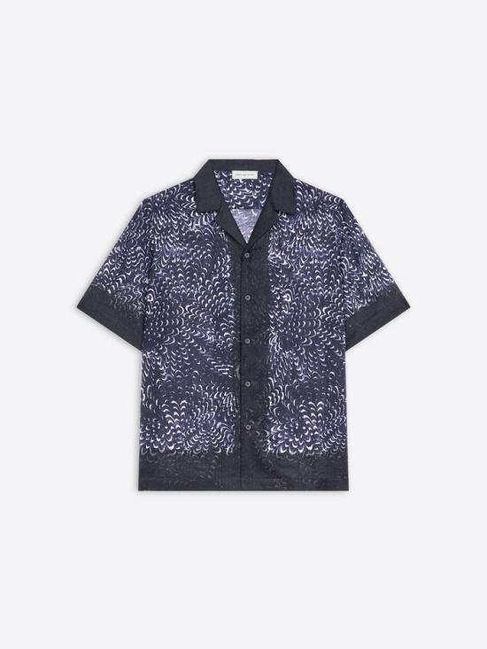 25SS 드리스 반 노튼 반팔 셔츠 2510207421162 58082 509 NAVY BLUE