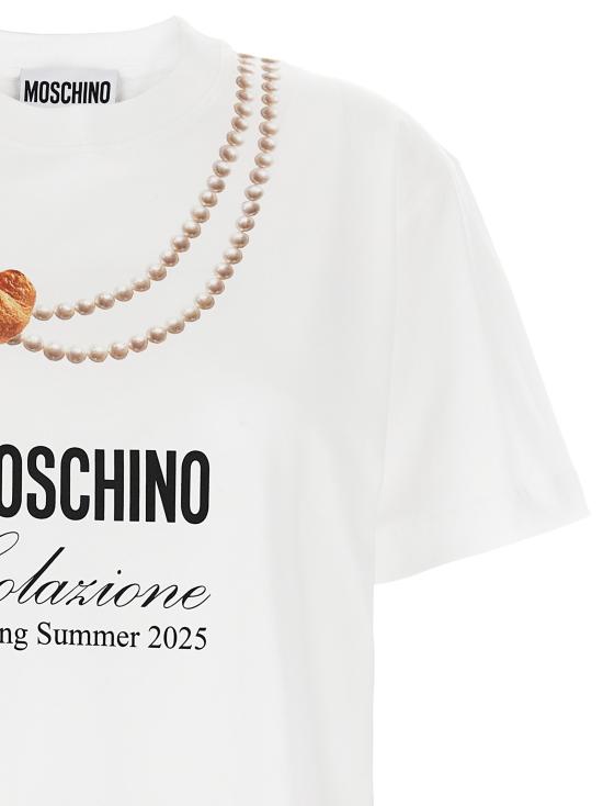 25SS 모스키노 반팔 티셔츠 A070305411001 White - MOSCHINO