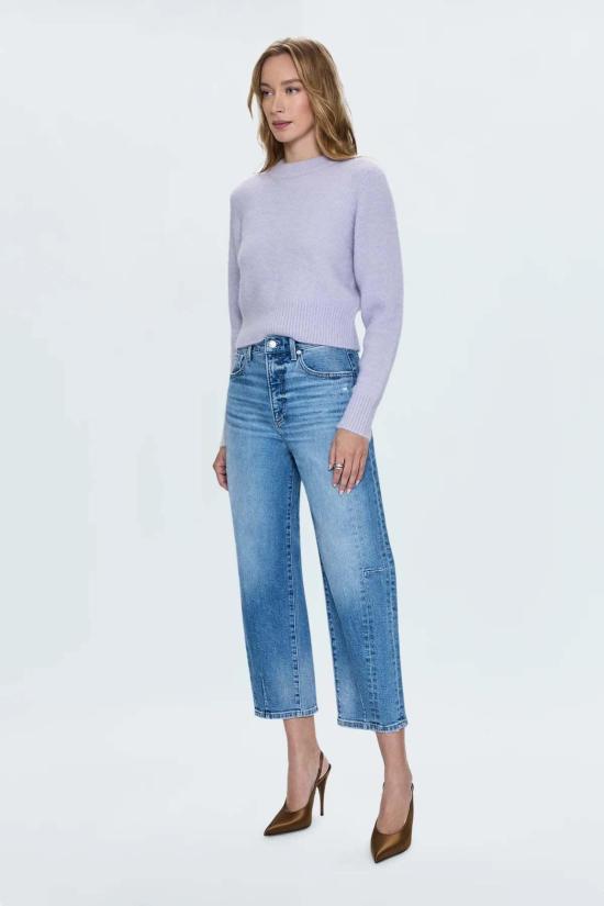  피스톨라 데님 팬츠 엘리 하이 라이즈 아치형 레그 데님 리듬 빈티지 - PISTOLA