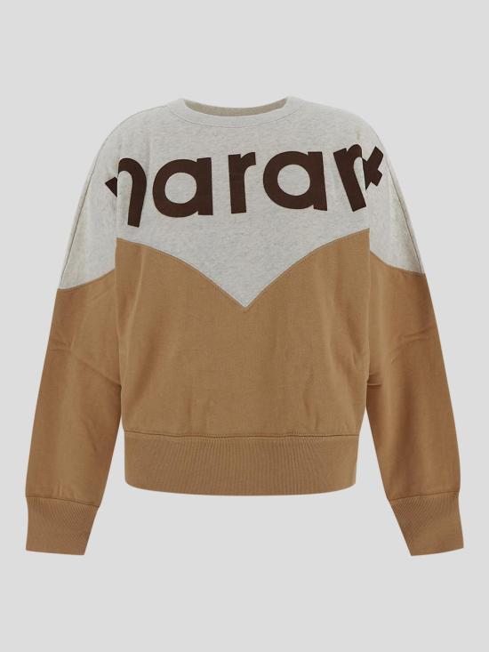 25SS 이자벨마랑에뚜왈 긴팔 티셔츠 SW0006FA A1M08EECCA Ecru Camel