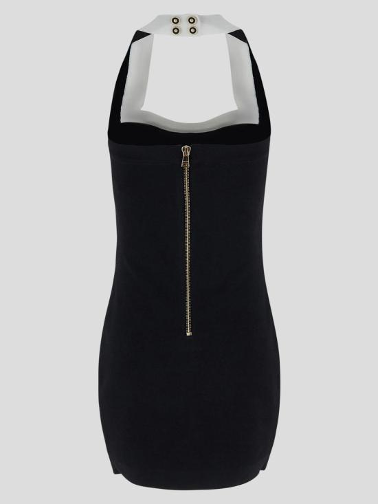 25SS 발망 미디 원피스 EF1R2390KH99 EAB Noir blanc - BALMAIN