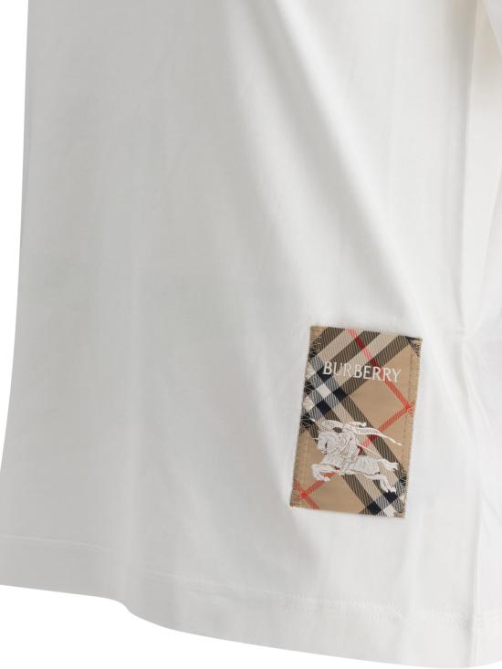 25SS 버버리 체크 라벨 티셔츠 8104886 WHITE DOM - BURBERRY
