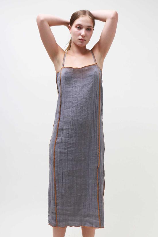  베이스레인지 숏 원피스 Baserange Shok 슬립 드레스 그레이 - BASERANGE