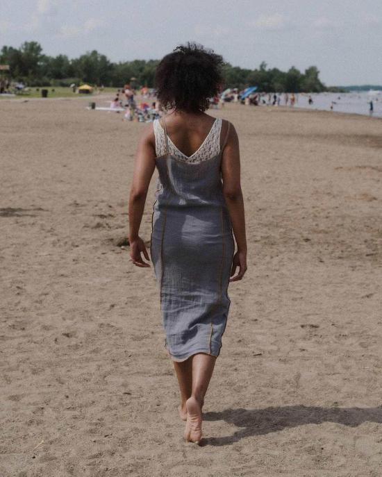  베이스레인지 숏 원피스 Baserange Shok 슬립 드레스 그레이 - BASERANGE