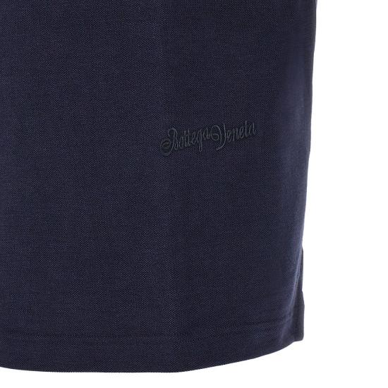  보테가베네타 폴로 티셔츠 BOTTEGA VENETA 피케 폴로 셔츠 시그니처 자수 맨 블루 - BOTTEGA VENETA