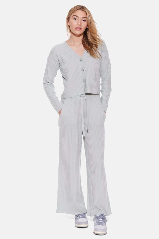  블루&크림 스트레이트 팬츠 비아트리스 리브 카디건 & 소피 와이드 레그 가이저 - BLUE&CREAM