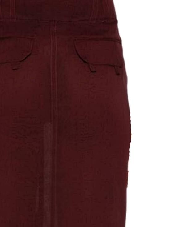 24FW 생로랑 미디 스커트 786497 Y115W6140 Aubergine - SAINT LAURENT