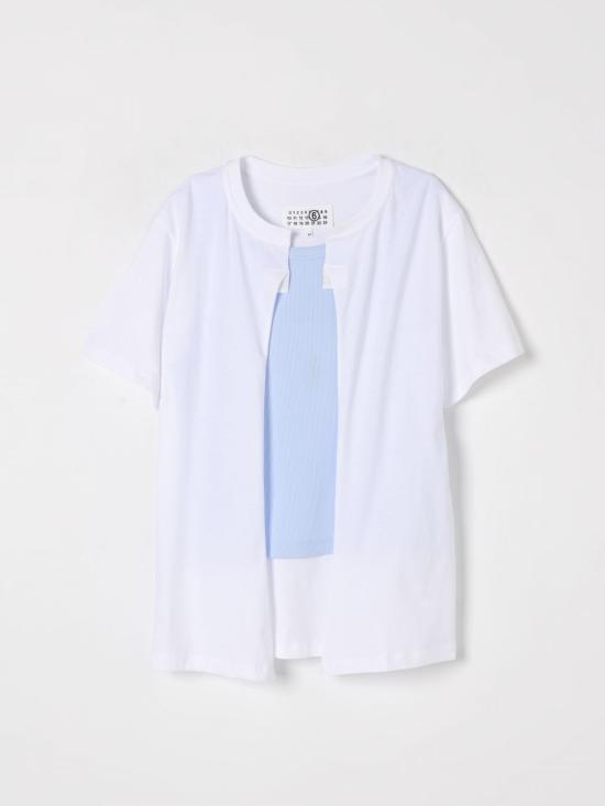 25SS [키즈] MM6 메종마르지엘라 티셔츠 M60773MM04I M6C01 White
