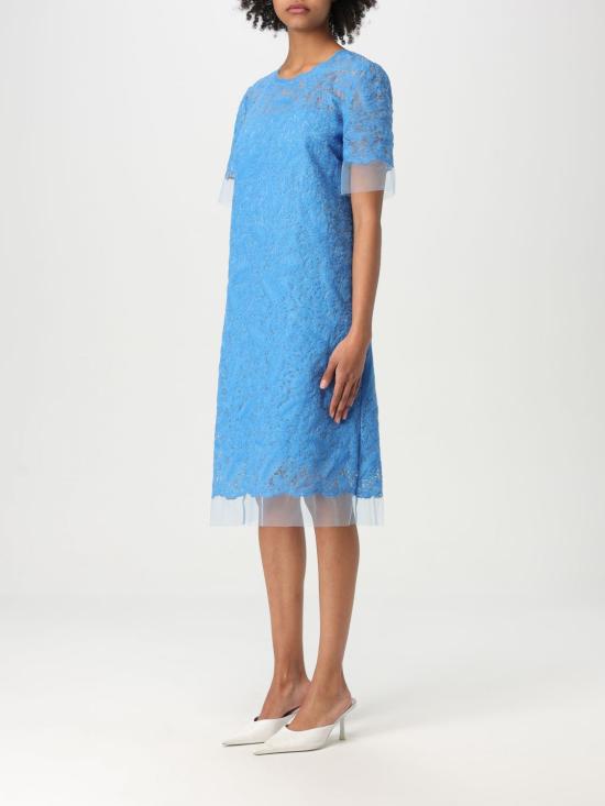 25SS 에르마노 설비노 미디 원피스 D462Q338OEX 84141 Gnawed Blue - ERMANNO SCERVINO