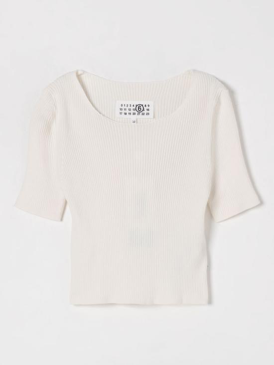 25SS [키즈] MM6 메종마르지엘라 탑 M60785MM05B M6101 Ivory