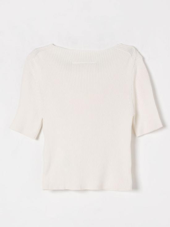 25SS [키즈] MM6 메종마르지엘라 탑 M60785MM05B M6101 Ivory - MM6 MAISON MARGIELA