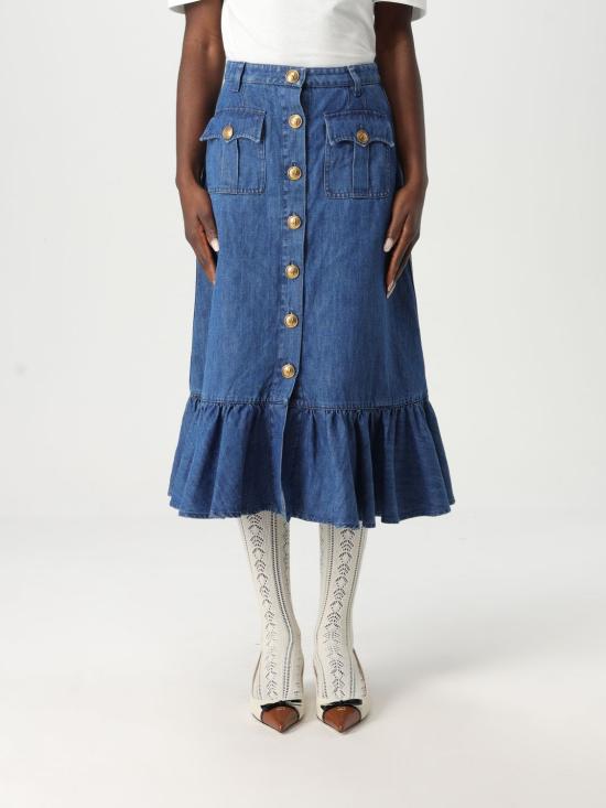 25FW 발렌티노 가라바니 데님 스커트 6B3DD18L94C 558 Blue
