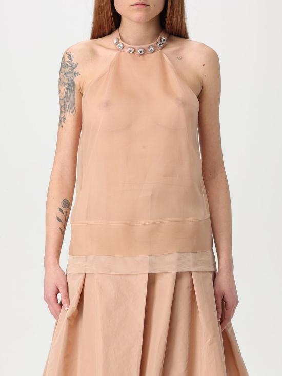 25FW 핑코 민소매 티셔츠 104974A2GU Q35 Pink