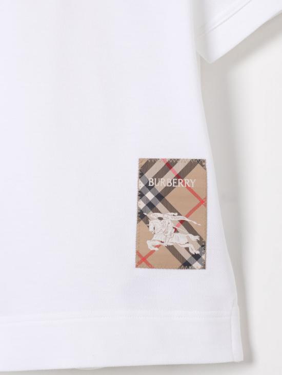 25FW [키즈] 버버리 폴로 셔츠 8105080 A1464 White - BURBERRY