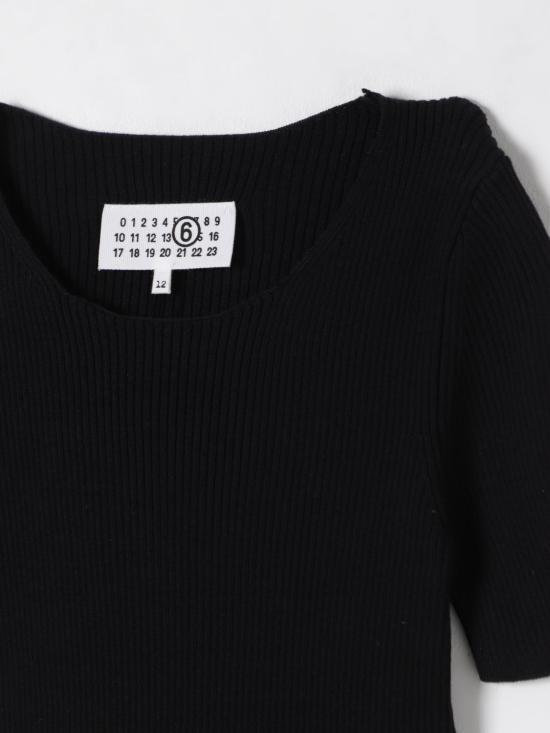 25SS [키즈] MM6 메종마르지엘라 탑 M60785MM05B M6900 Black - MM6 MAISON MARGIELA