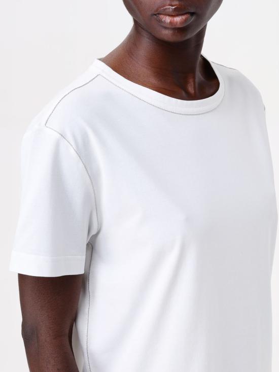 25FW 파비아나 필리피 반팔 티셔츠 JED265F278L189 0142 White - FABIANA FILIPPI