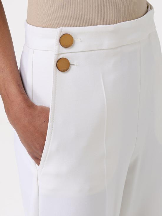 25FW 막스마라 스트레이트 팬츠 2511131031600 001 White - MAX MARA