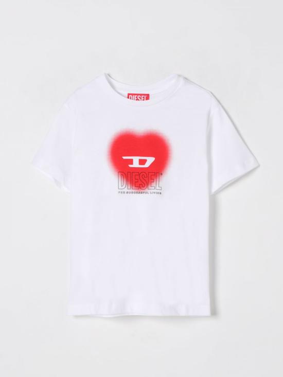 25FW [키즈] 디젤 티셔츠 J022330CATM K100 White