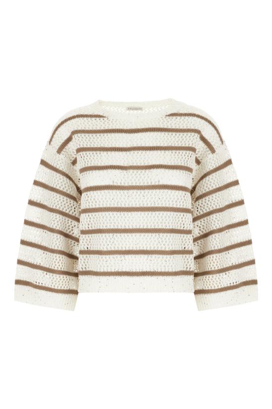 25SS 브루넬로 쿠치넬리 스웨터 MCO558900 COW29 WHITE