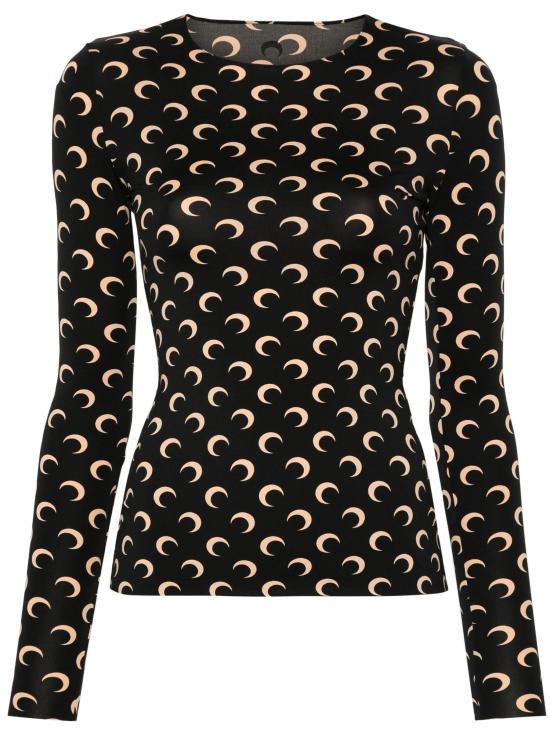 26SS 마린세르 크레센트 문 프린트 긴팔 티셔츠 WTS006ACJER0001 IT99