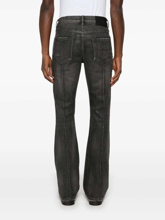  퍼플 브랜드 데님 팬츠 퍼플 P004 핀턱 플레어 코팅 진 블랙 - PURPLE BRAND