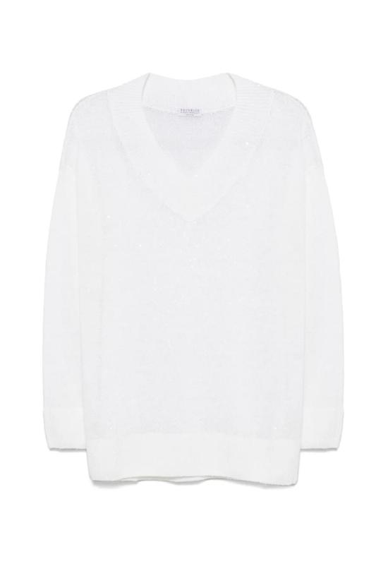 25SS 브루넬로 쿠치넬리 니트웨어 M10550232 CJ159 BIANCO