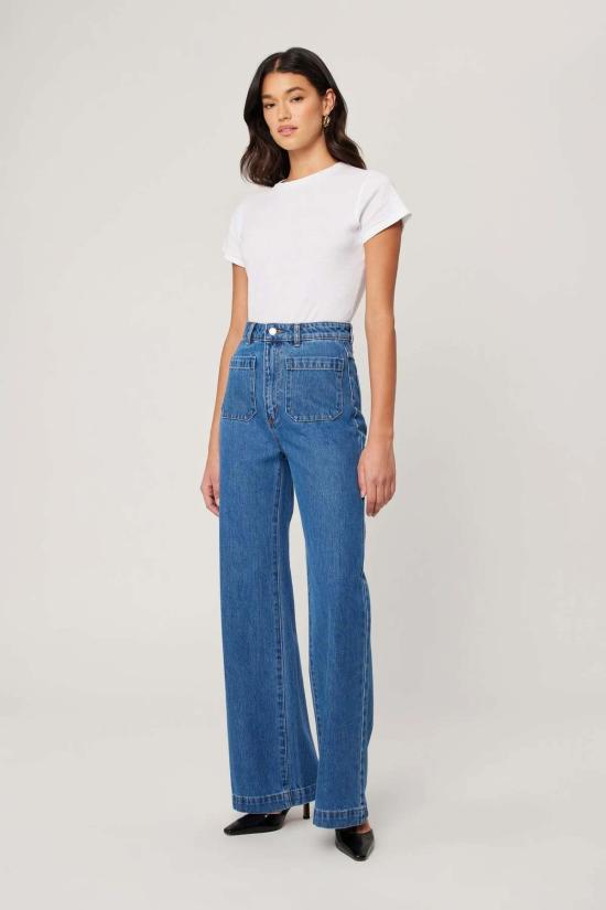  롤라스 데님 팬츠 세일러 진 롱 애슐리 블루 - ROLLAS