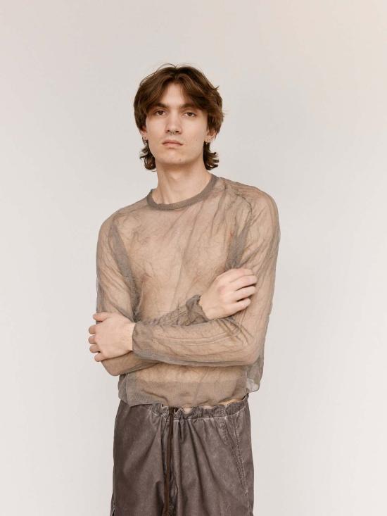  아워레가시 스웨터 우리의 유산 트루 라운드넥 애쉬 실크 스틸 - OUR LEGACY