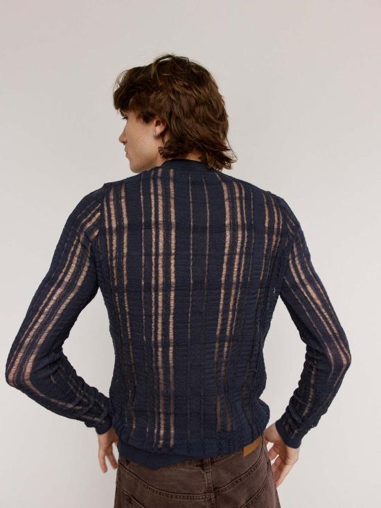  아워레가시 스웨터 아워 레거시 포멀 라운드넥 워시드 네이비 - OUR LEGACY