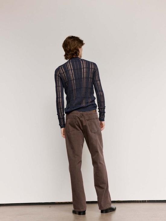  아워레가시 스웨터 아워 레거시 포멀 라운드넥 워시드 네이비 - OUR LEGACY