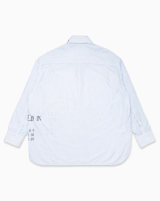  MM6 메종마르지엘라 탑 Mm6 메종 마르지엘라 로고 프린트 셔츠 블루/화이트 - MM6 MAISON MARGIELA