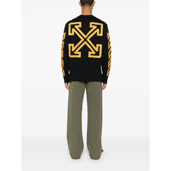 25SS 오프화이트 긴팔 티셔츠 OMAB086S25JE R002 1022 BLACK - OFF WHITE