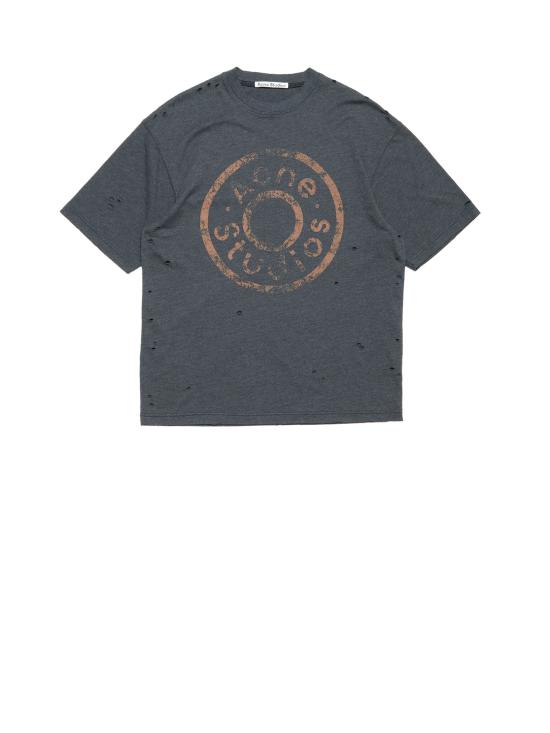 25SS 아크네 스튜디오 반팔 티셔츠 CL0294 975 BLACK MELANGE