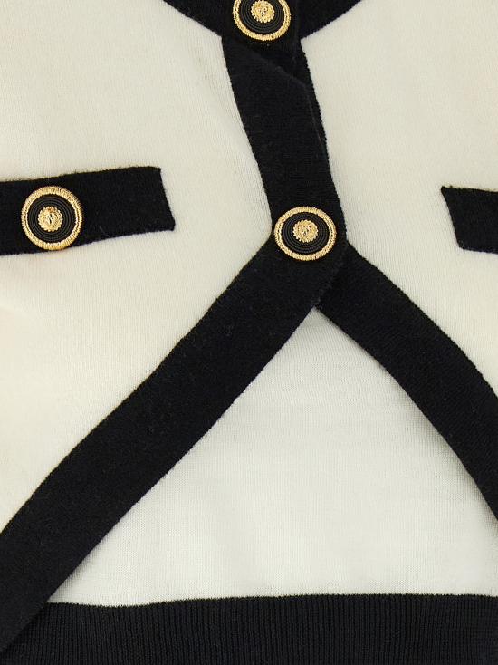 25SS 발망 가디건 EF1KA120KH91GAU White Black - BALMAIN