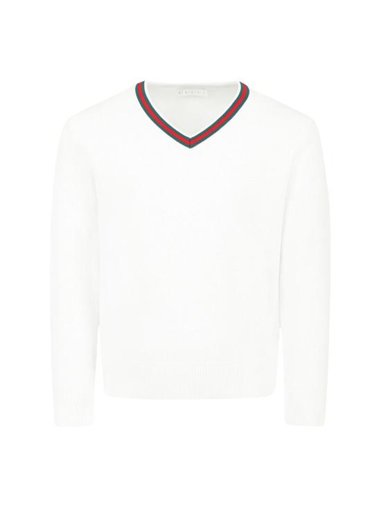 25SS [키즈] 구찌 풀오버 807873 XKEIS 9060 WHITE GREEN RED