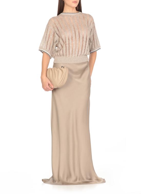 25SS 브루넬로 쿠치넬리 롱 스커트 M0H38G3570 C3284 Grey - BRUNELLO CUCINELLI