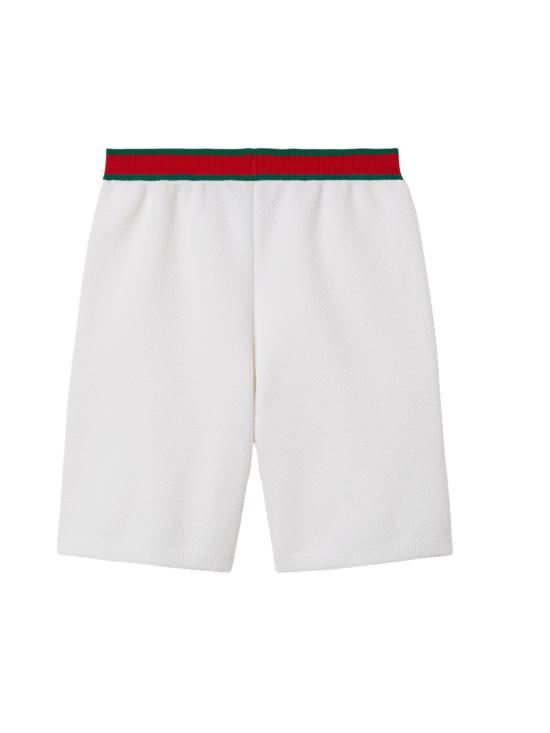 25SS [키즈] 구찌 쇼츠/버뮤다 809676 XKEIS 9060 WHITE GREEN RED - GUCCI