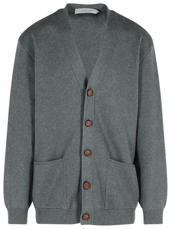 25FW 골든구스 코튼 니트 V넥 버튼 가디건  GMP00946 P00066260304 GREY