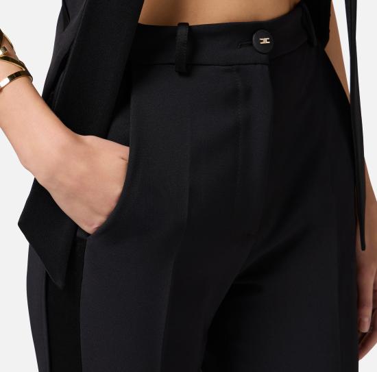 25SS 엘리자베타프랜치 스트레이트 팬츠 PA08651E2 110 Black - ELISABETTA FRANCHI