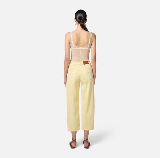 25SS 엘리자베타프랜치 스트레이트 팬츠 PJ87D51E2 DC7 Lemon grass - ELISABETTA FRANCHI
