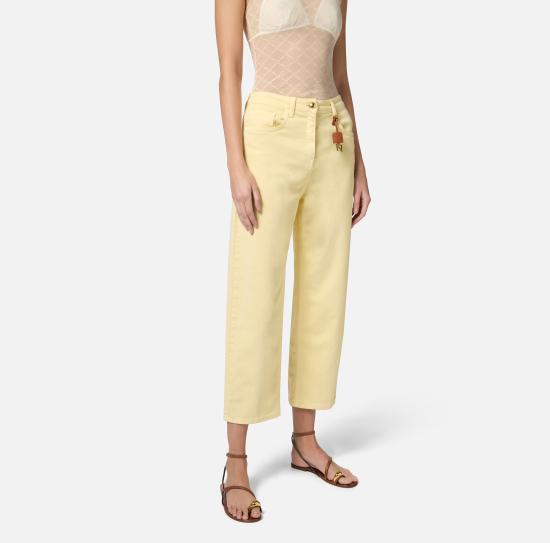 25SS 엘리자베타프랜치 스트레이트 팬츠 PJ87D51E2 DC7 Lemon grass - ELISABETTA FRANCHI