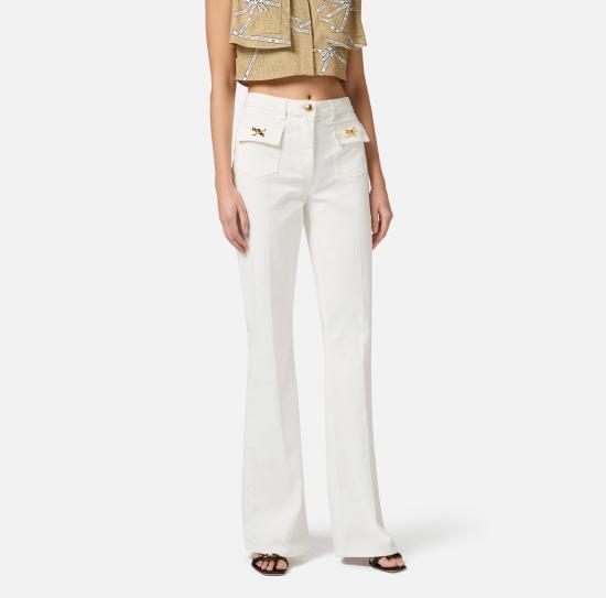 25SS 엘리자베타프랜치 스트레이트 팬츠 PJ93N51E2 360 Ivory - ELISABETTA FRANCHI