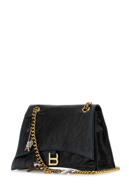 25SS 발렌시아가 크러쉬 숄더백 7856022AA6W 1000 Black - BALENCIAGA