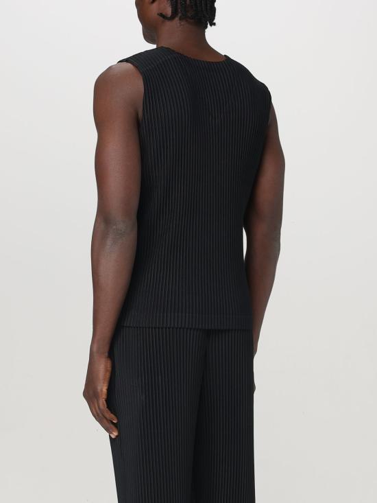 25SS 옴므 플리세 이세이 미야케 V넥 베스트  HP56JE51015 BLACK DOM - HOMME PLISSE' ISSEY MIYAKE