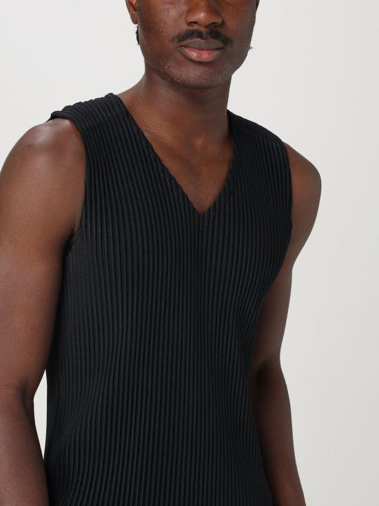 25SS 옴므 플리세 이세이 미야케 V넥 베스트  HP56JE51015 BLACK DOM - HOMME PLISSE' ISSEY MIYAKE