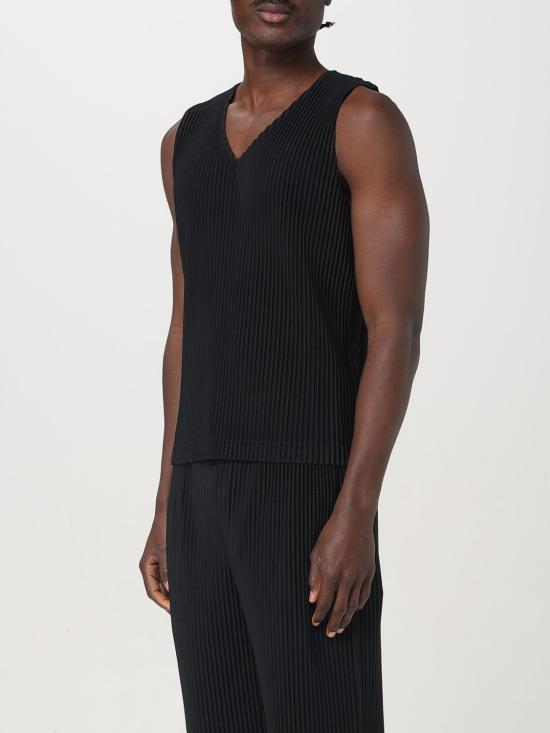 25SS 옴므 플리세 이세이 미야케 V넥 베스트  HP56JE51015 BLACK DOM - HOMME PLISSE' ISSEY MIYAKE