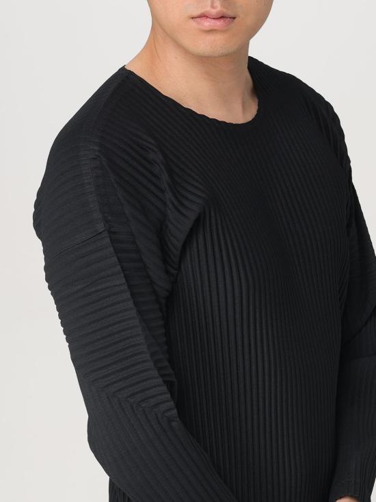 25SS 옴므 플리세 이세이 미야케 긴팔 티셔츠 HP56JK52115 BLACK DOM - HOMME PLISSE' ISSEY MIYAKE